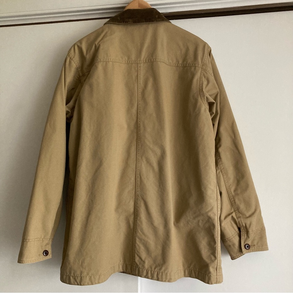 L.L. Bean VTG Women’s Lined Chore Barn Tan Khaki Jacket w Corduroy Trim, Sz L - Picture 10 of 14